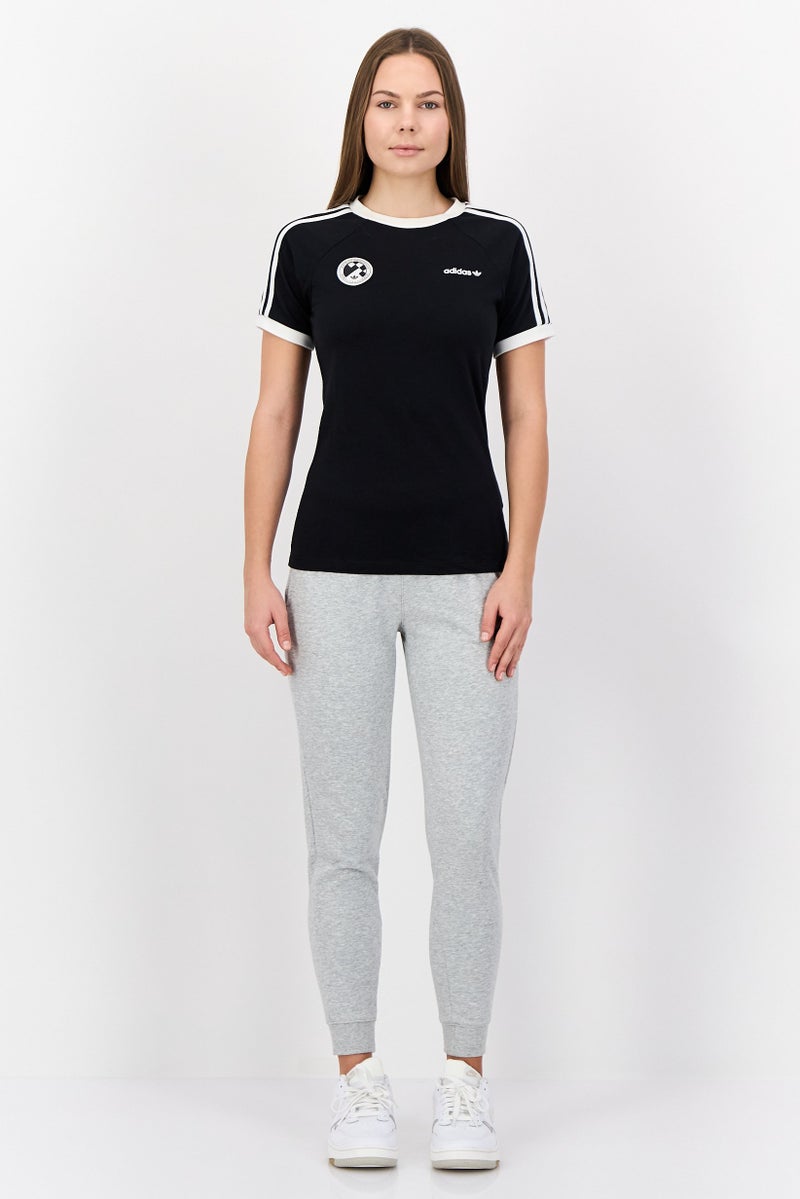 adidas Originals Women Sportswear Fit Short Sleeve Soccer T-Shirt, Black - Image 4